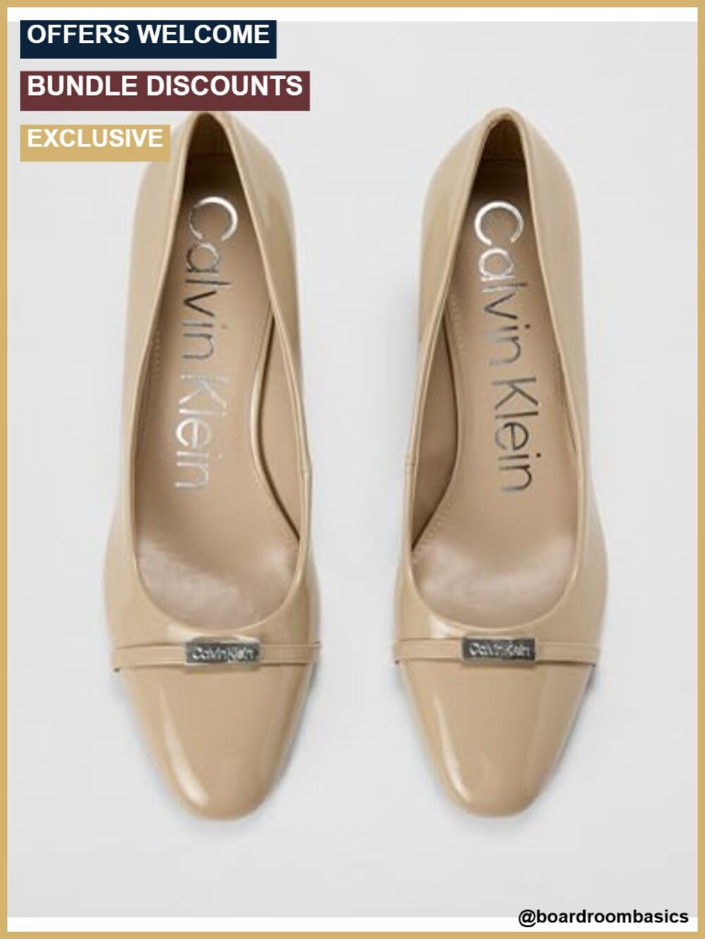Leather Pump with Embellished Heel Size - Picture 3 of 6
